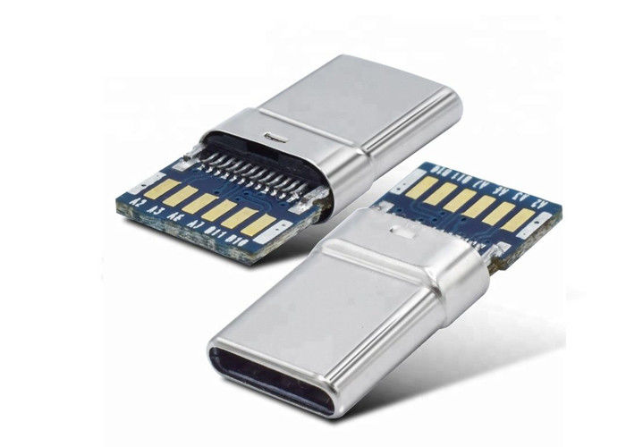 Συνδετήρας 3.1/3.0/2.0 USB Γ η σαφής Shell με τον αρσενικό συνδετήρα PCB